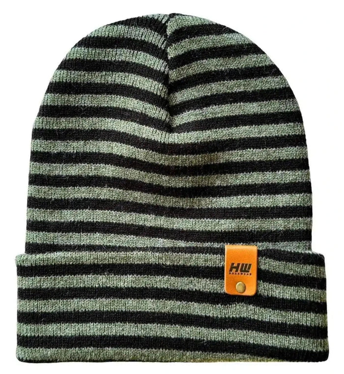 Classic RoRo Cuffed Beanie, Black and Green