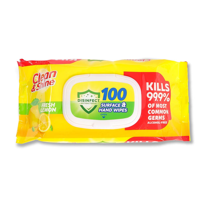 100 Lemon Surface And Hand Wipes  327784