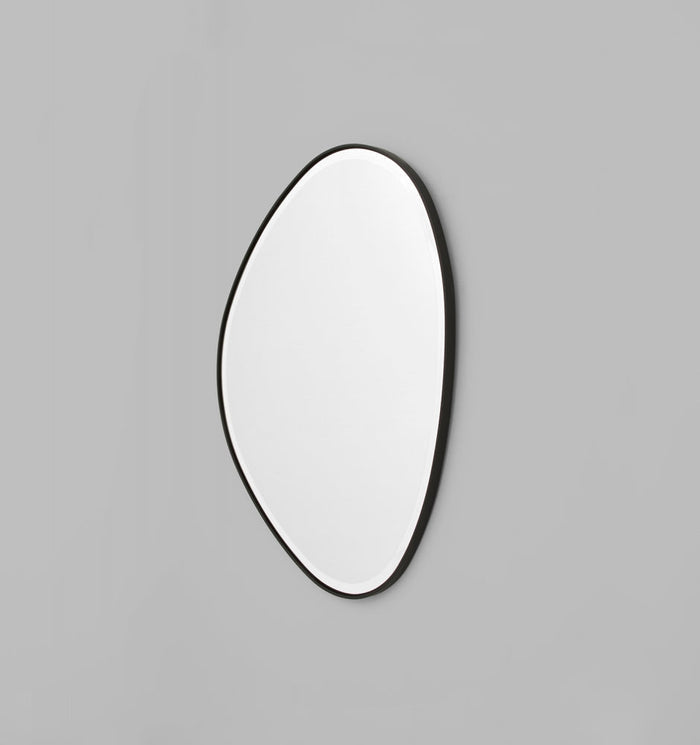 Clearance Stock Pebble Riverstone Mirror Black 90x70 cm