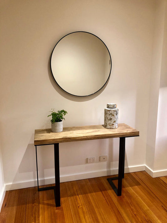 Modern Circular Mirror | 80cm Black | Print Decor