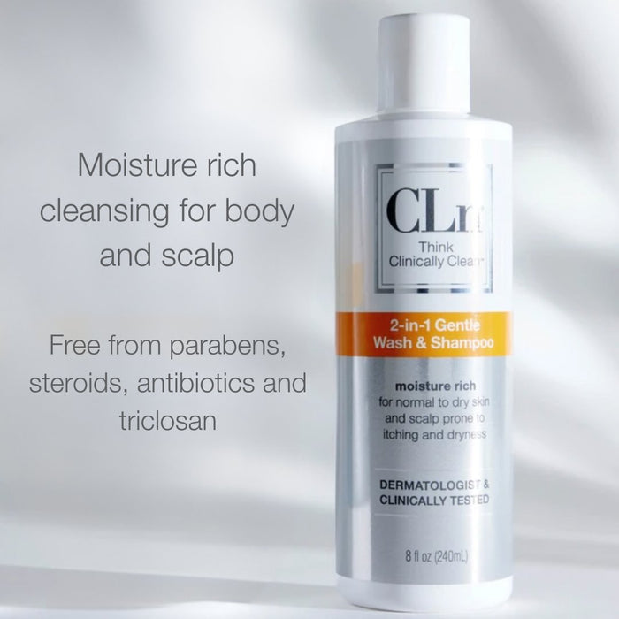 CLn 2-in-1 Gentle Wash & Shampoo 8oz 3-Pack