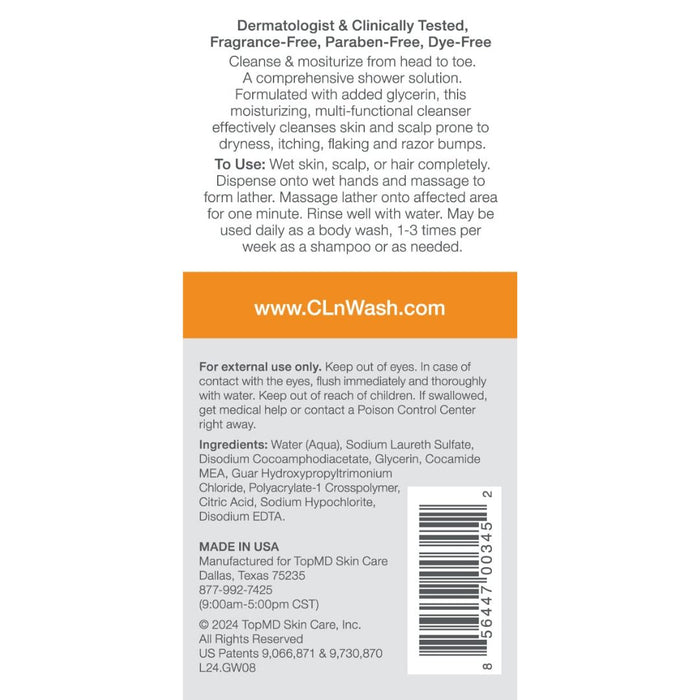 CLn 2-in-1 Gentle Wash & Shampoo 8oz 3-Pack