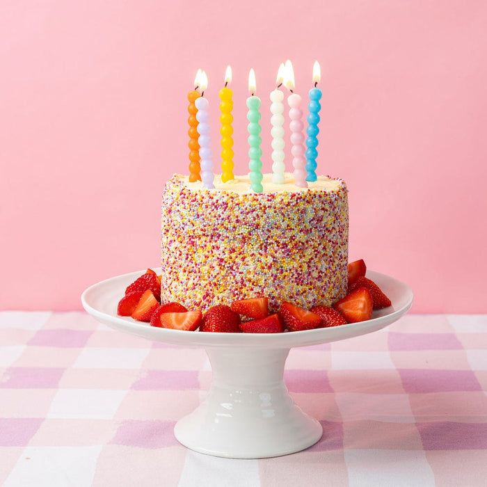 Talking Tables Colourful Bobble Birthday Candles - 8 Pack &Keep