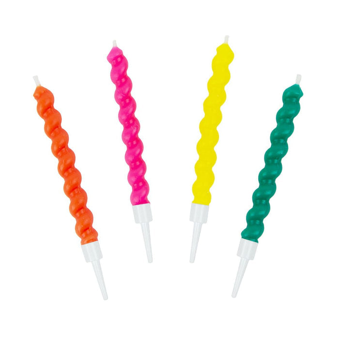 Talking Tables Colourful Bright Birthday Twirl Candles - 8 Pack &Keep