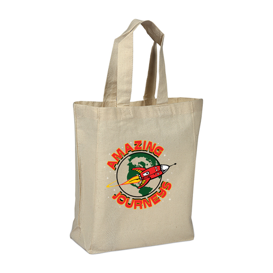 Cotton Sheeting Travel Tote, Full Color