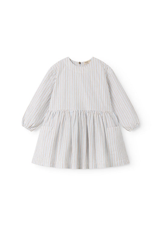 Blue striped turtleneck dress for children