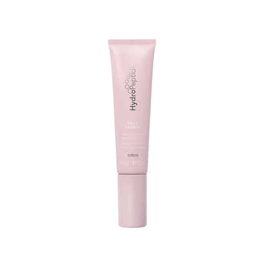 Tube of Daily Drench | HydroPeptide skincare product in soft pink packaging designed for hydrating and restoring skin with hyaluronic acid.