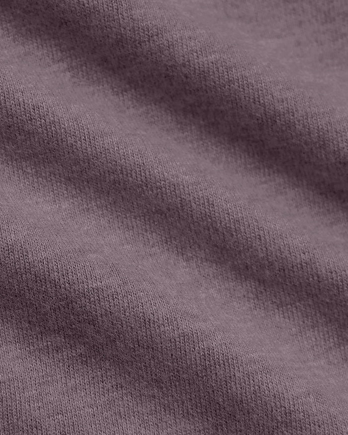 Dark Heather Amethyst Tall Straight Hem Crew Neck T-Shirt fabric close-up.