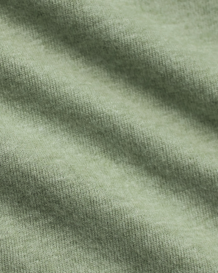Sage-green knit fabric of Dark Heather Bay Green Tall Crew Neck T-Shirt.