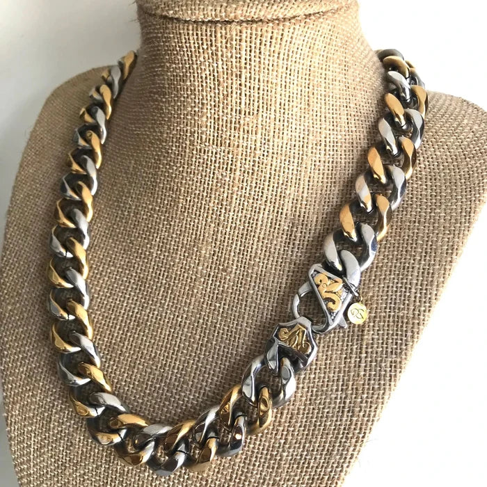 Dash Link Necklace Gold and Silver by AtelierCG
