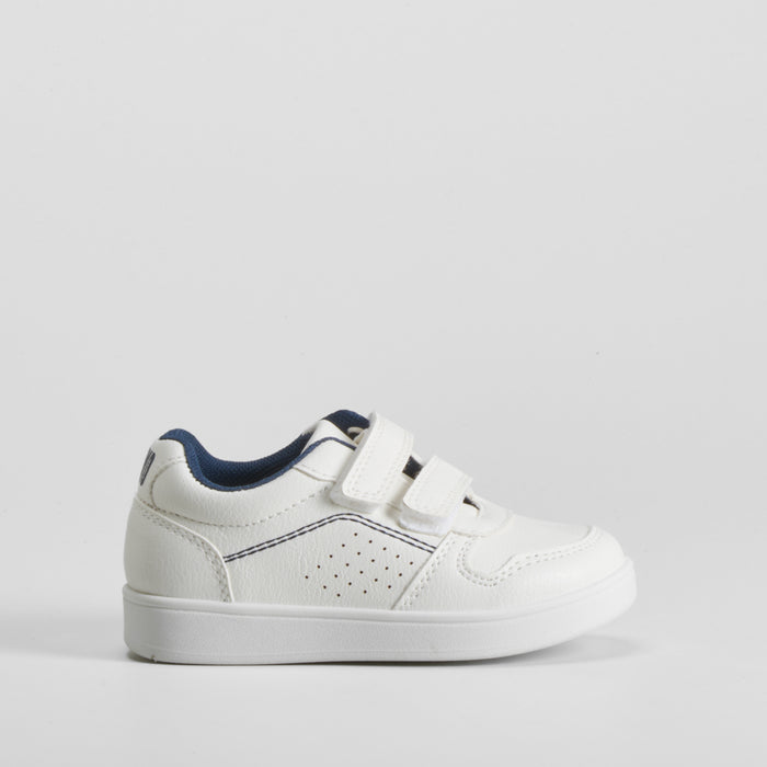 Deportiva con velcro bebé blanca y azul UTWO