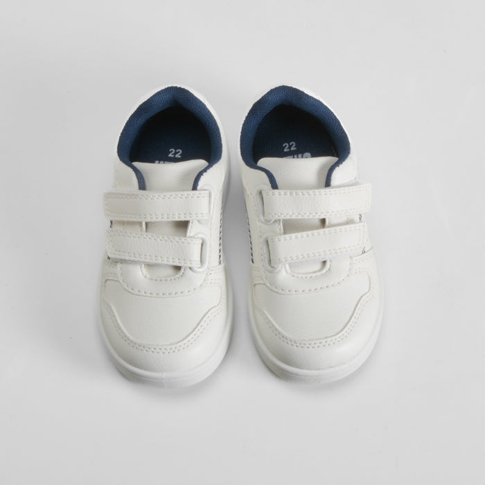 Deportiva con velcro bebé blanca y azul UTWO