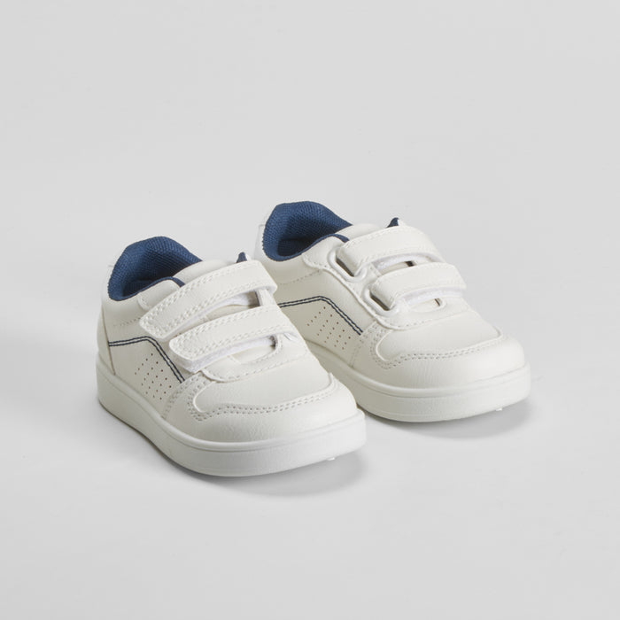 Deportiva con velcro bebé blanca y azul UTWO