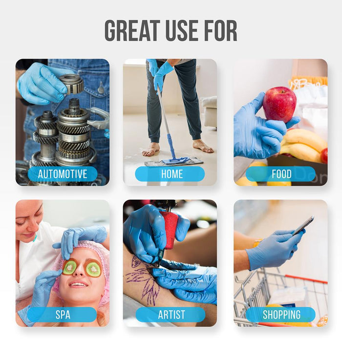 Disposable Nitrile Gloves 100ct - Puncture Resistant, Medium, Latex-Free