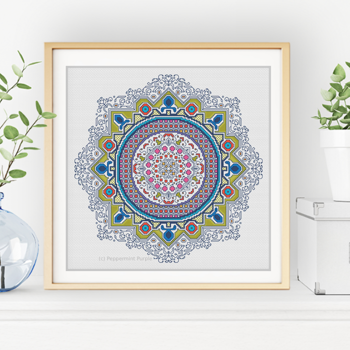 Diwali - Rangoli and Diya Blackwork Pattern by Peppermint Purple