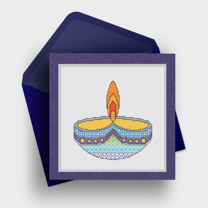Diwali - Rangoli and Diya Blackwork Pattern by Peppermint Purple