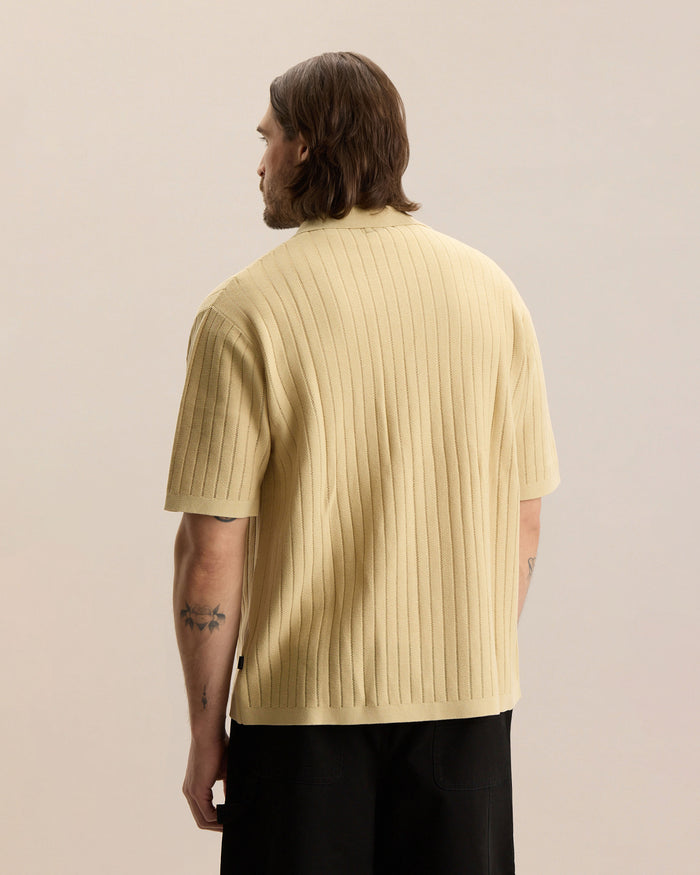 DROP-NEEDLE KNIT SHIRT