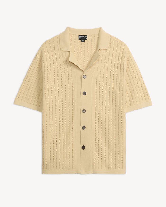 DROP-NEEDLE KNIT SHIRT