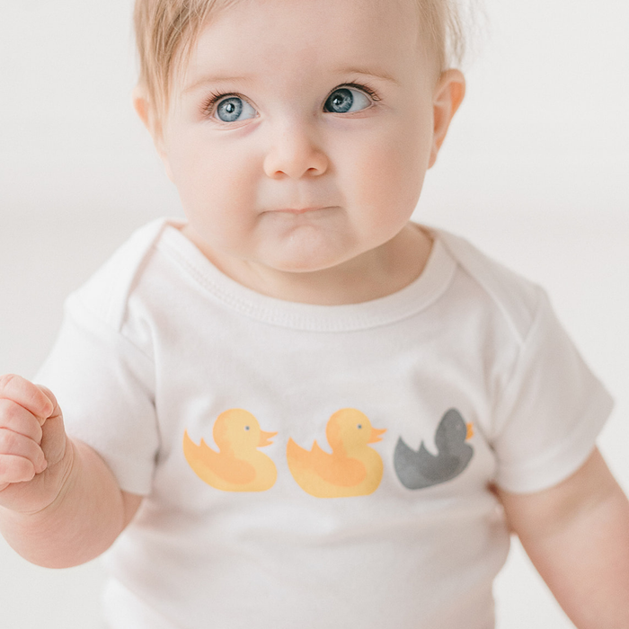 Duck Duck Gray Duck Baby Onesie