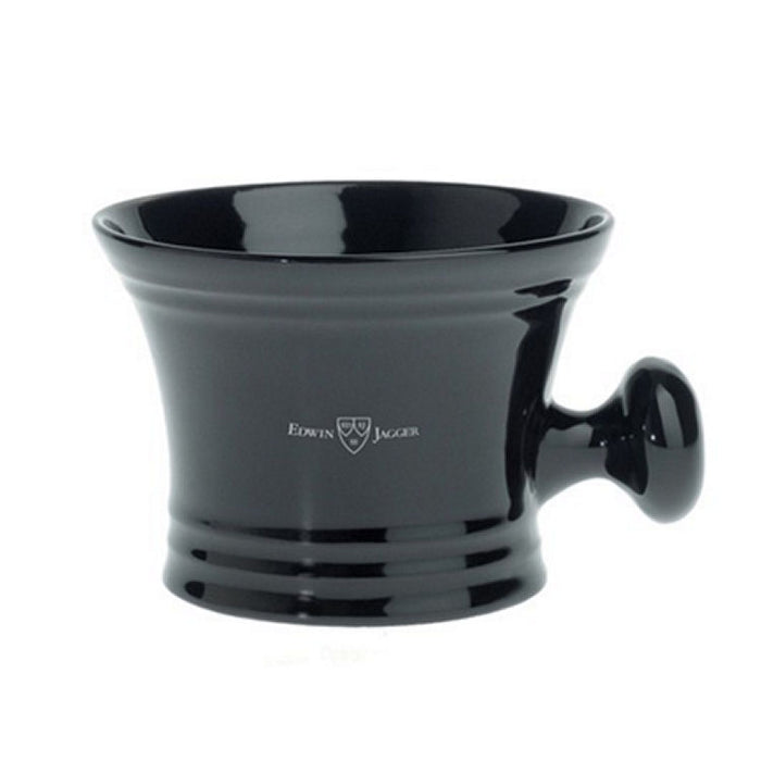 Edwin Jagger Porcelain Shave Bowl w/Handle Black