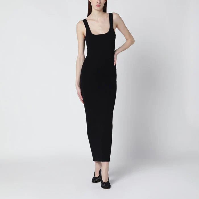 Entire Studios - Black fitted dress in viscose jersey