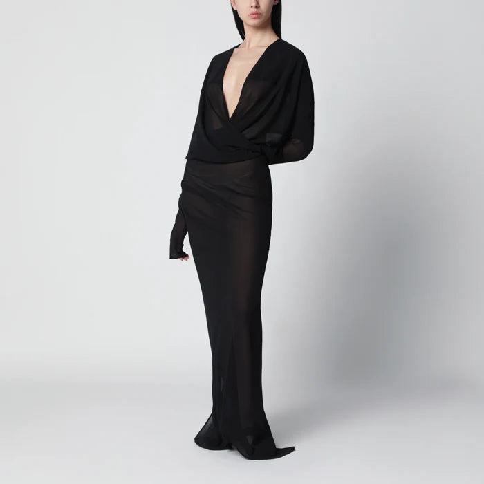 Entire Studios - Long semi-sheer black dress
