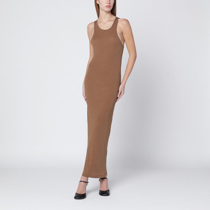 Apparel & Accessories Entire Studios - Sand-colored sleeveless cotton-blend dress Brand
