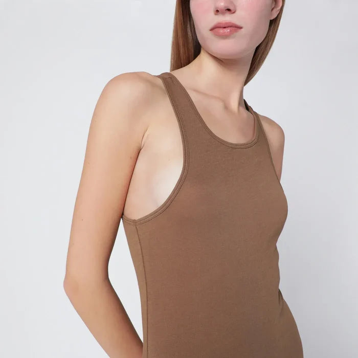 Entire Studios - Sand-colored sleeveless cotton-blend dress Brand Apparel & Accessories