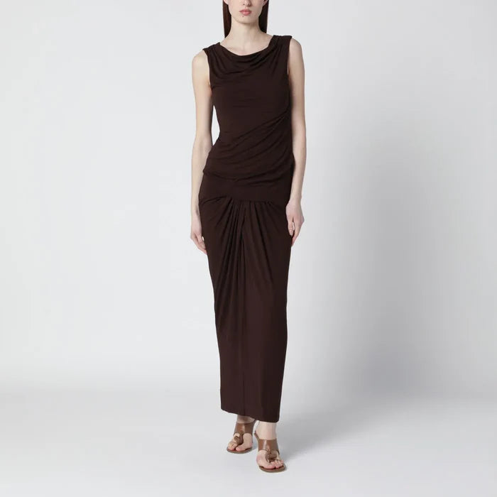 Entire Studios - Tobacco-colored dress with draping Brand Apparel & Accessories XS
