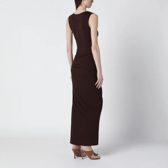 Entire Studios - Tobacco-colored dress with draping
