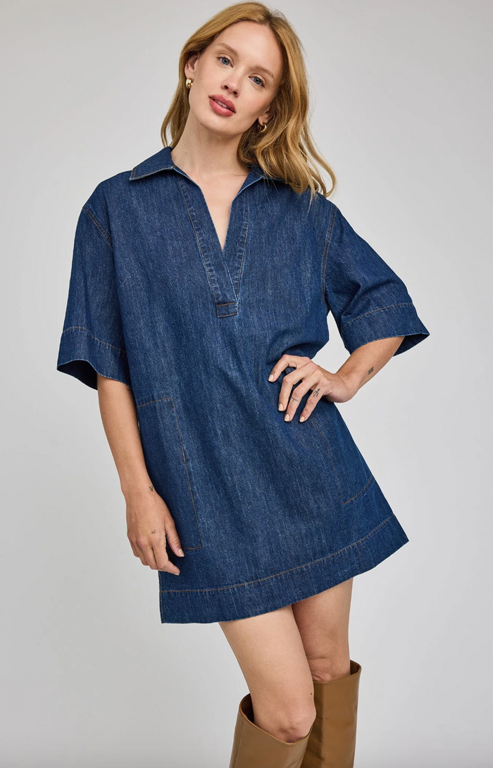 Evelina Dress - Dark Wash