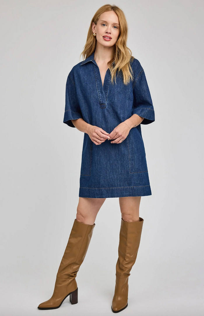 Evelina Dress - Dark Wash
