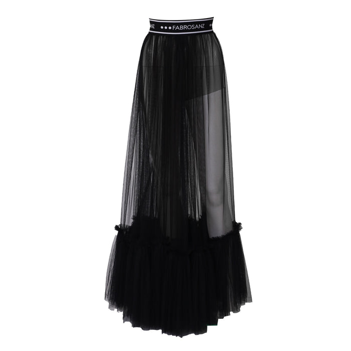 Fabrosanz: Black Tulle Cover Up Maxi Skirt