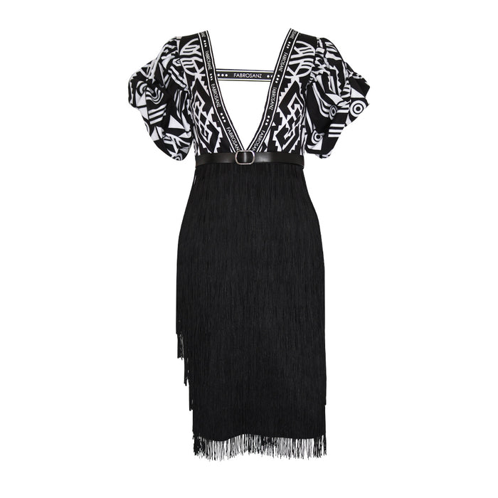 Fabrosanz: Nguni Print Tassel Dress