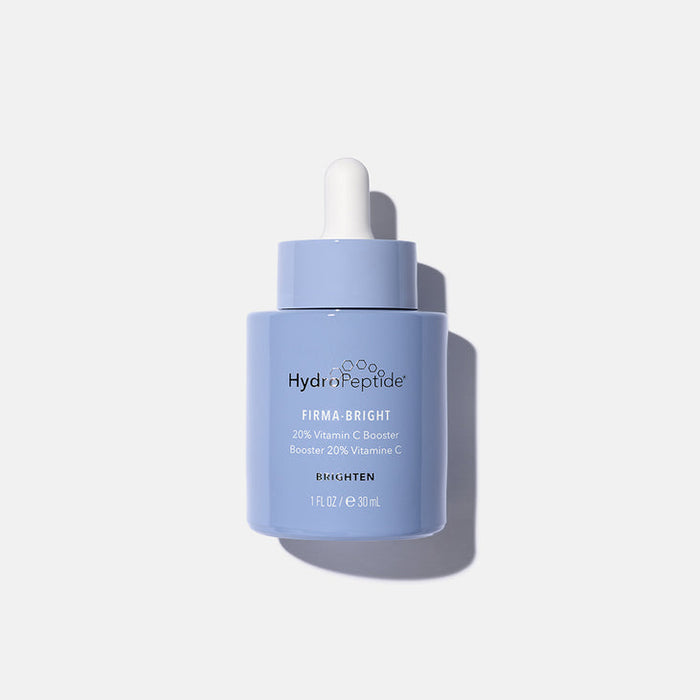 Firma-Bright | HydroPeptide skincare serum in a light blue dropper bottle designed to brighten and boost vitamin C for radiant skin.