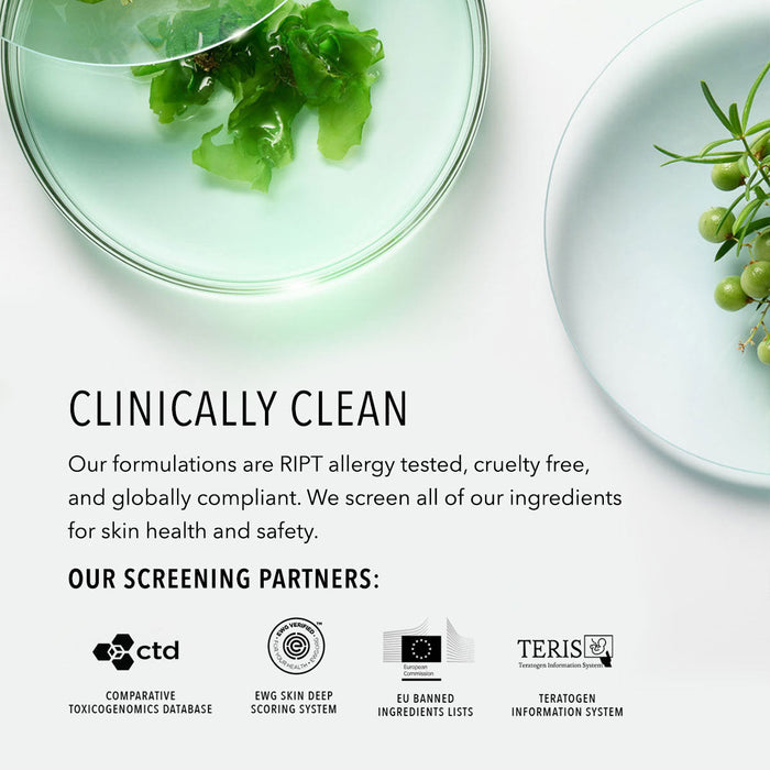 Moisture Reset | HydroPeptide skincare product emphasizing clinically clean formulation tested for allergies, cruelty-free, with ingredient screening for skin health and safety.