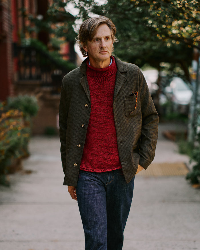 Fisherman's Sweater in Cranberry Mix