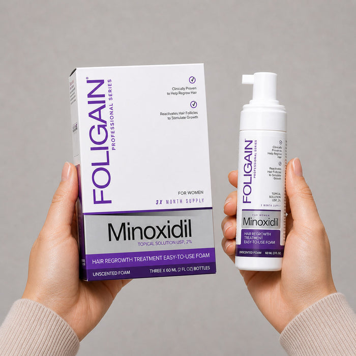 FOLIGAIN® Minoxidil 2% Hair Regrowth Foam For Women 3 Month Supply