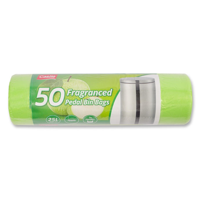 Fragranced Swing Bin Bags 25 Litres 50 Pack Apple 326037-APPLE