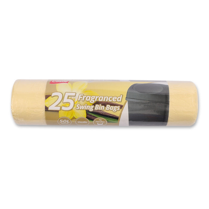 Fragranced Swing Bin Bags 50 Litres 25 Bags Vanilla 326036-VANILLA