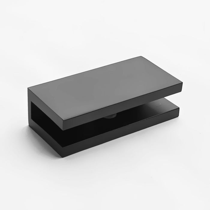 Frameless shower glass U BRACKET SQUARE 6MM GLASS - Matt Black - Image 1
