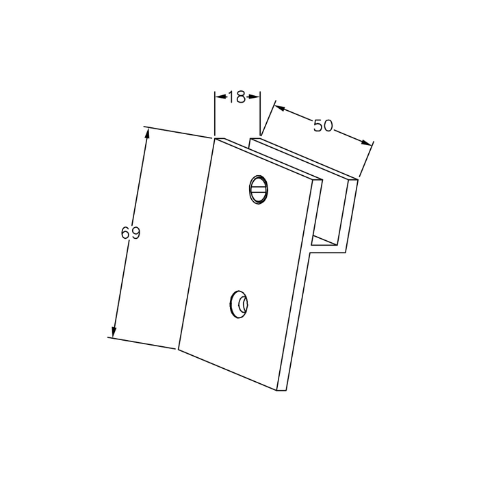 Frameless shower glass U BRACKET SQUARE WITH VERTICAL LEG - Image 6