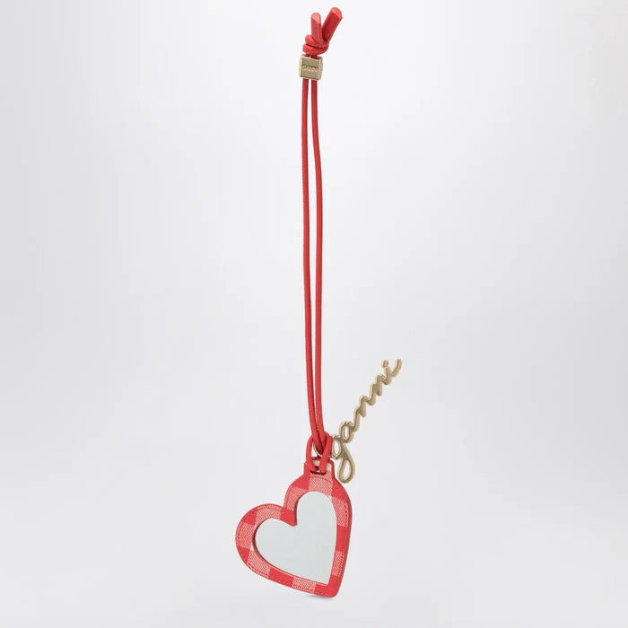 GANNI - Heart-shaped mirror Bou red
