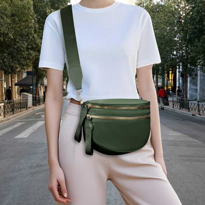 Green Utility Chic Crossbody Bag