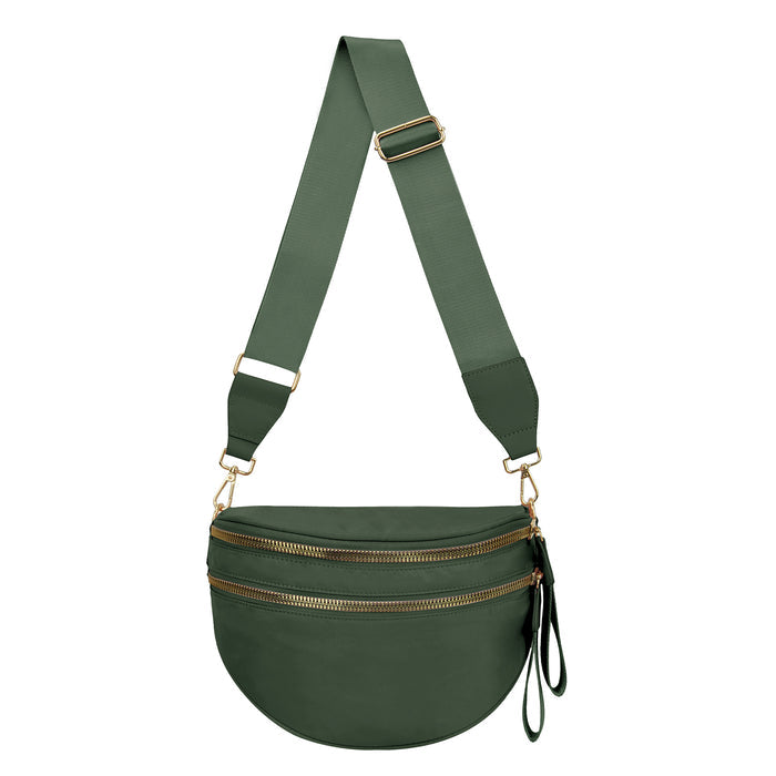 Green Utility Chic Crossbody Bag