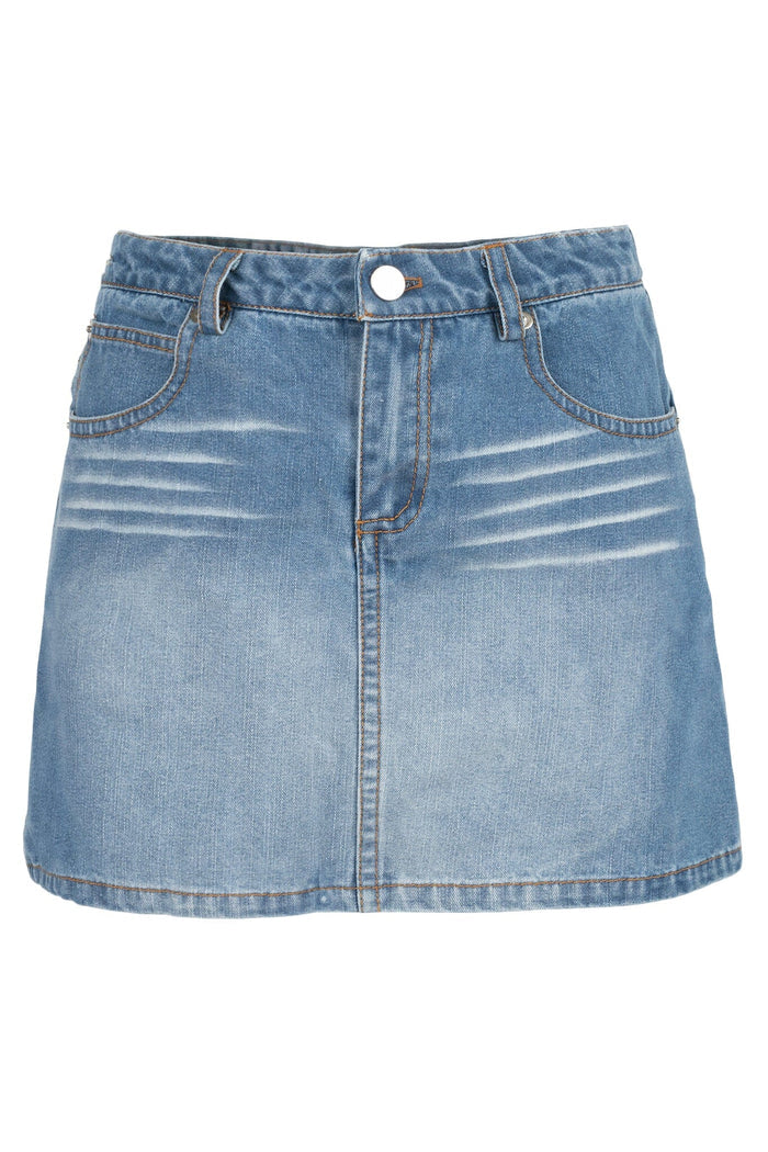 HEY-NOW Jeffrey Campbell Skirt Blue Washed Denim