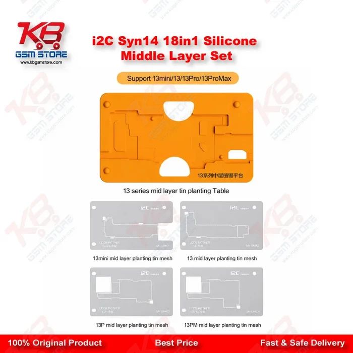 i2C Syn14 18in1 Universal Silicone Middle Layer Tin Planting Platform for iPhone X to 14 Pro Max