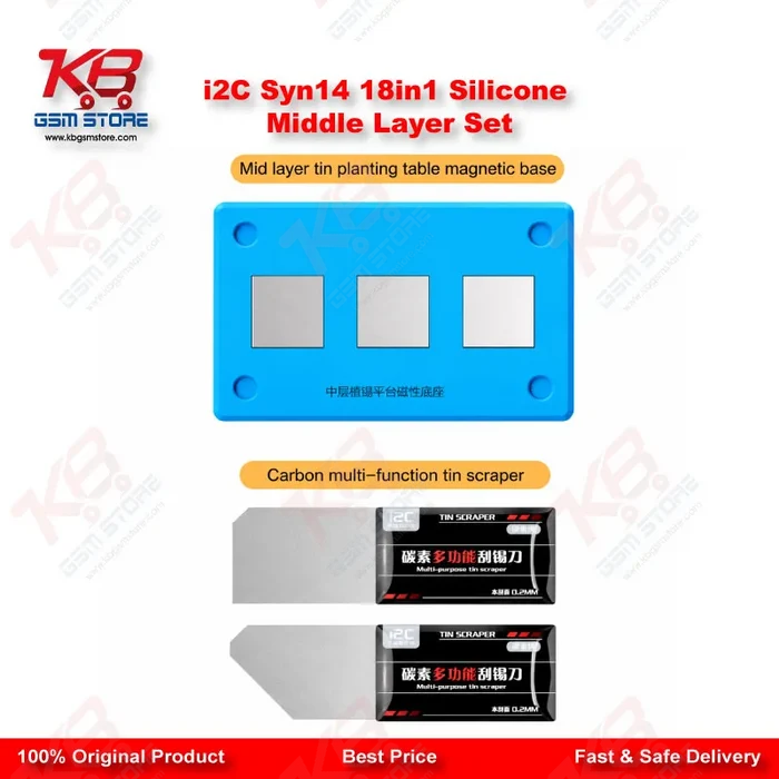 i2C Syn14 18in1 Universal Silicone Middle Layer Tin Planting Platform for iPhone X to 14 Pro Max