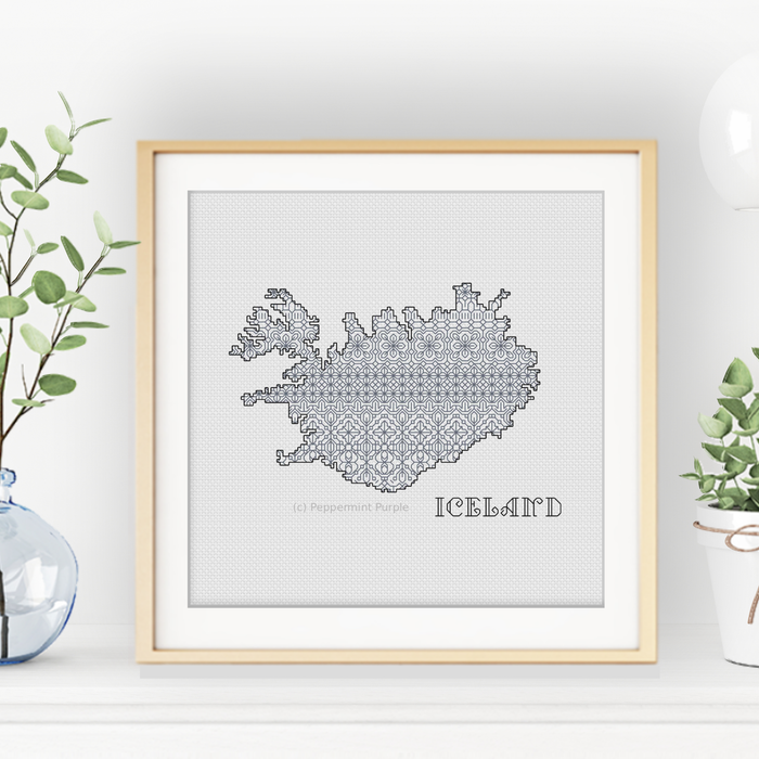 Iceland Blackwork Pattern Blackwork Pattern by Peppermint Purple