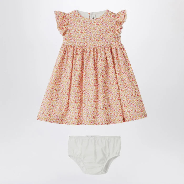 Il Gufo - Apricot dress with culotte in Liberty fabric